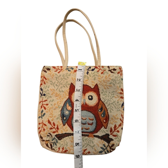 NWOT Handmade Owl Patterned Small Tote Bag - Multicolor - Picture 7 of 7